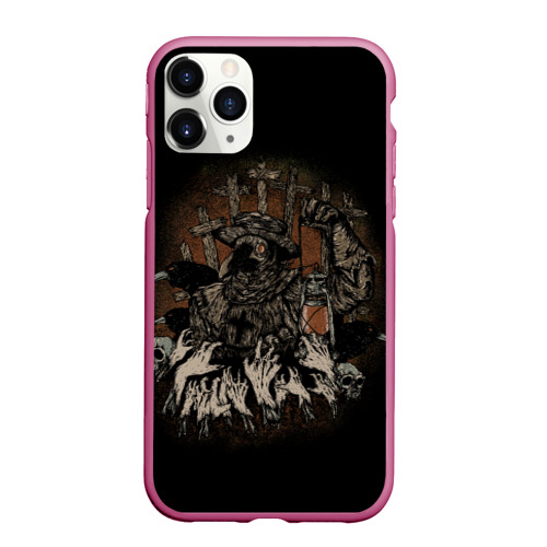 Чехол для iPhone 11 Pro Max матовый Doctor Plague.Black Death, цвет малиновый