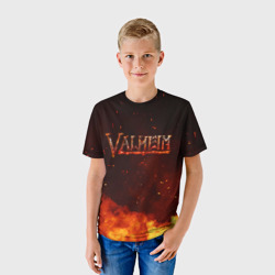 Детская футболка 3D Valheim   огненный   лого - фото 2