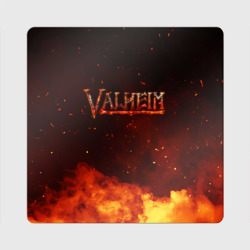 Магнит виниловый Квадрат Valheim   огненный   лого