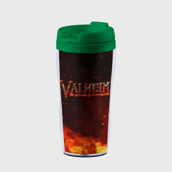 Термокружка-непроливайка Valheim   огненный   лого