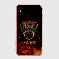 Чехол для iPhone XS Max матовый Valheim символ черепа