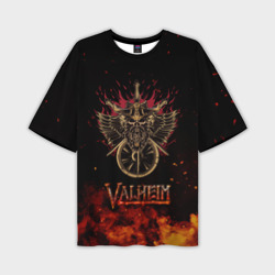 Мужская футболка oversize 3D Valheim символ черепа