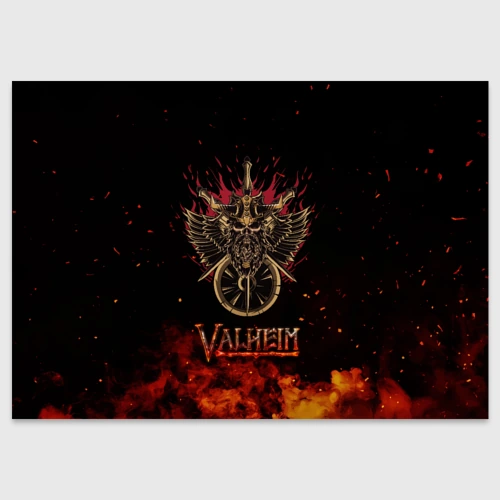 Поздравительная открытка Valheim символ черепа