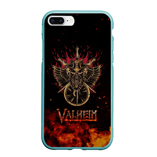 Чехол для iPhone 7Plus/8 Plus матовый Valheim символ черепа, цвет мятный
