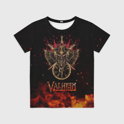 Детская футболка 3D Valheim символ черепа