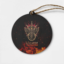 Деревянная игрушка круг Valheim символ черепа