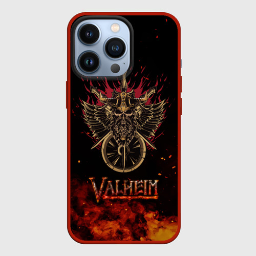 Чехол для iPhone 13 Pro с принтом Valheim символ черепа, вид спереди #2