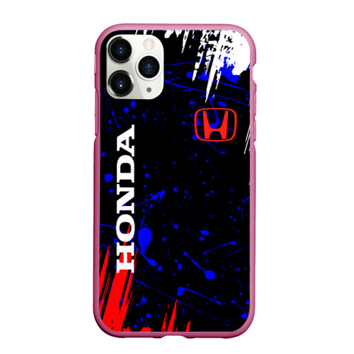 Чехол для iPhone 11 Pro Max матовый Honda, цвет малиновый