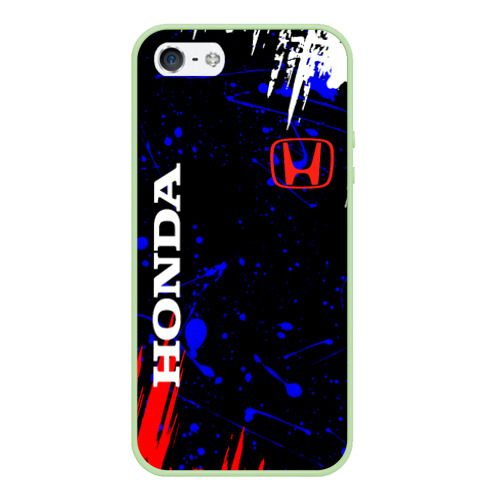 Чехол для iPhone 5/5S матовый Honda, цвет салатовый