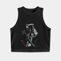 Женская укороченная майка-топ хлопок Тандзиро Камадо