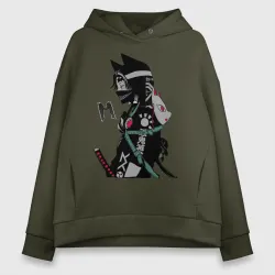 Женское худи Oversize хлопок Тандзиро Камадо