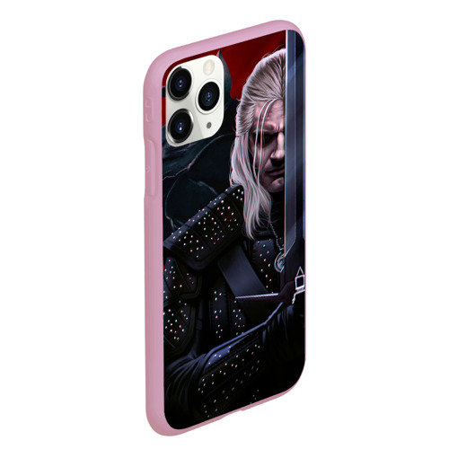 Чехол для iPhone 11 Pro Max матовый Ведьмак Геральт, цвет розовый - фото 3
