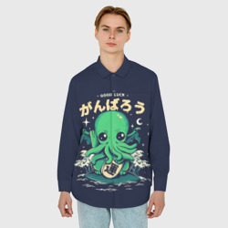 Мужская рубашка oversize 3D Cthulhu. Good Luck - фото 2