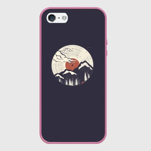 Чехол для iPhone 5/5S матовый Mountain. Vinyl Record