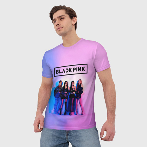 Мужская футболка 3D с принтом BLACKPINK, фото на моделе #1