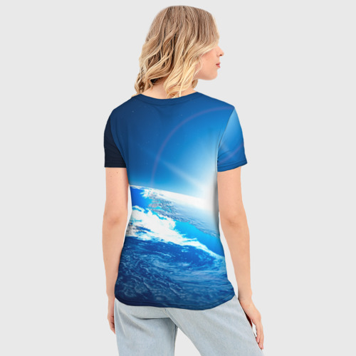 Женская футболка 3D Slim Юрий Гагарин Планета Земля, цвет 3D печать - фото 4