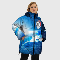 Женская зимняя куртка Oversize Юрий Гагарин Планета Земля - фото 2