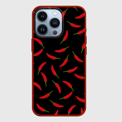 Чехол для iPhone 13 Pro Chili peppers, цвет красный