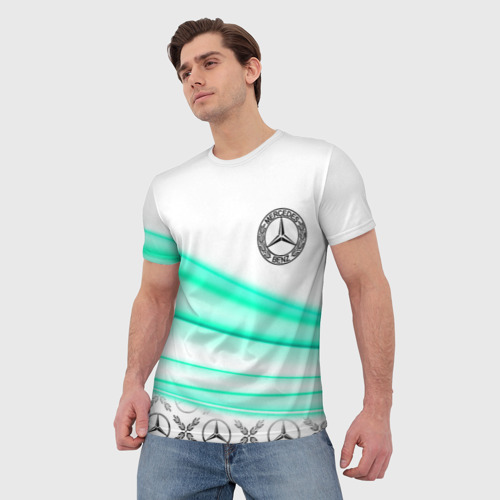 Мужская футболка 3D Мерседес Аква aqua, цвет 3D печать - фото 3