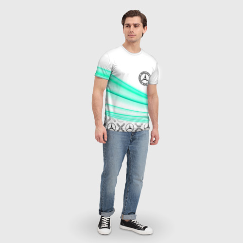 Мужская футболка 3D Мерседес Аква aqua, цвет 3D печать - фото 5