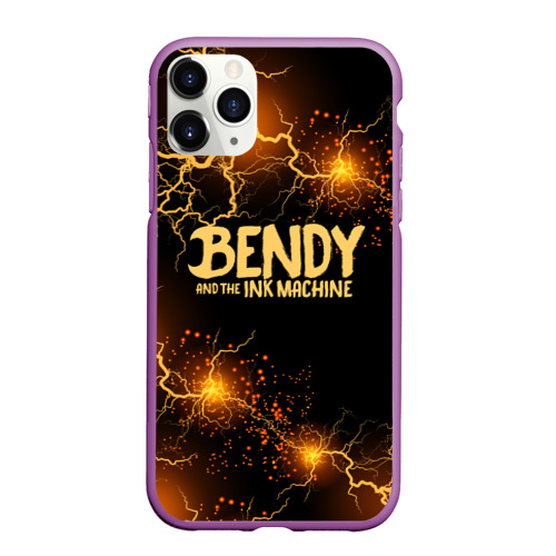 Чехол для iPhone 11 Pro Max матовый Bendy logo, цвет фиолетовый