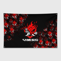 Флаг-баннер Cyberpunk 2077: самурай