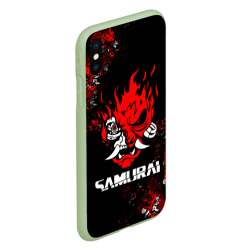 Чехол для iPhone XS Max матовый Cyberpunk 2077: самурай - фото 2