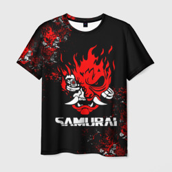 Мужская футболка 3D Cyberpunk 2077: самурай
