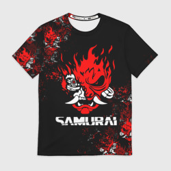Мужская футболка 3D Cyberpunk 2077: самурай
