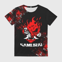 Женская футболка 3D Cyberpunk 2077: самурай