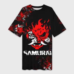 Платье-футболка 3D Cyberpunk 2077: самурай
