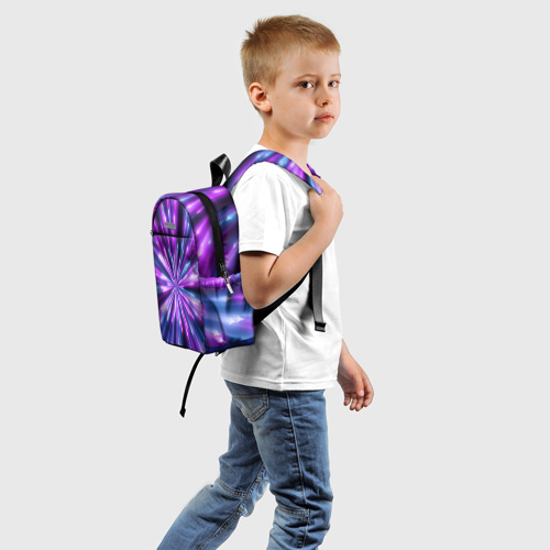 Детский рюкзак 3D с принтом Неоновые стрелы, вид сзади #1