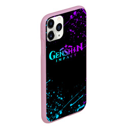 Чехол для iPhone 11 Pro Max матовый Genshin Impact neon logo - фото 2