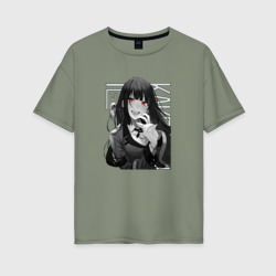 Женская футболка хлопок Oversize Безумный азарт