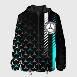 Мужская куртка 3D Мерседес aqua black gradient