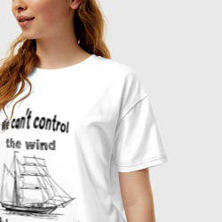 Женская футболка хлопок Oversize Парусник - фото 2