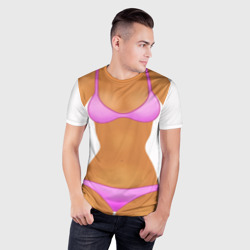 Мужская футболка 3D Slim Tanned body - фото 2