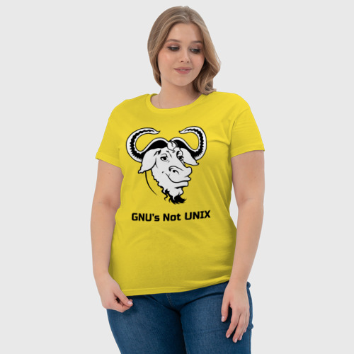 Женская футболка хлопок с принтом GNU’s Not UNIX, фото #4
