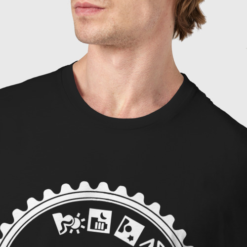 Мужская футболка хлопок Смена 1, цвет черный - фото 6