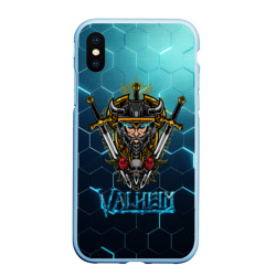 Чехол для iPhone XS Max матовый Valheim neon samurai