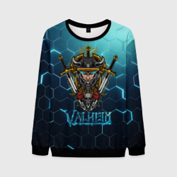 Мужской свитшот 3D Valheim neon samurai