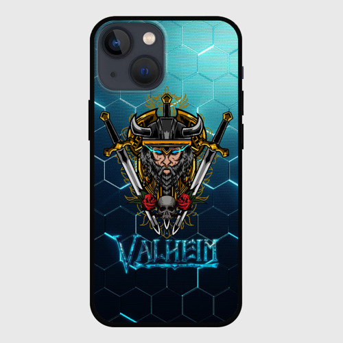 Чехол для iPhone 13 mini Valheim neon samurai