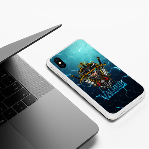 Чехол для iPhone XS Max матовый Valheim neon samurai, цвет белый - фото 5