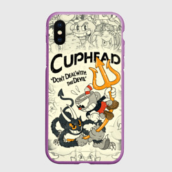 Чехол для iPhone XS Max матовый Cuphead and Devil