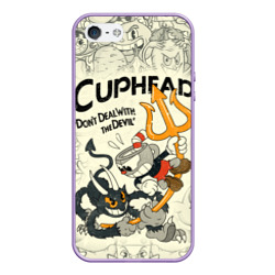 Чехол для iPhone 5/5S матовый Cuphead and Devil