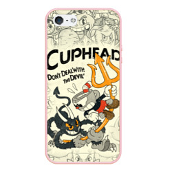 Чехол для iPhone 5/5S матовый Cuphead and Devil