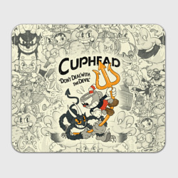 Прямоугольный коврик для мышки Cuphead and Devil