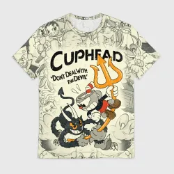 Мужская футболка 3D Cuphead and Devil