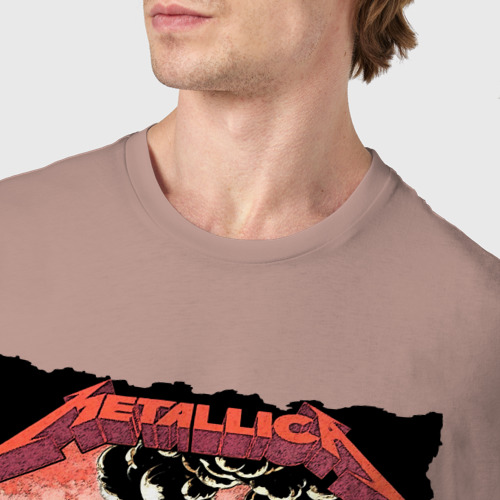 Мужская футболка хлопок с принтом Metallica hard rock, фото #4