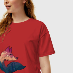 Женская футболка хлопок Oversize Дух леса - фото 2